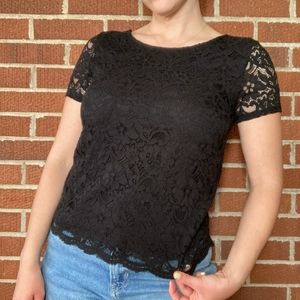 Forever 21 Black Lace Top